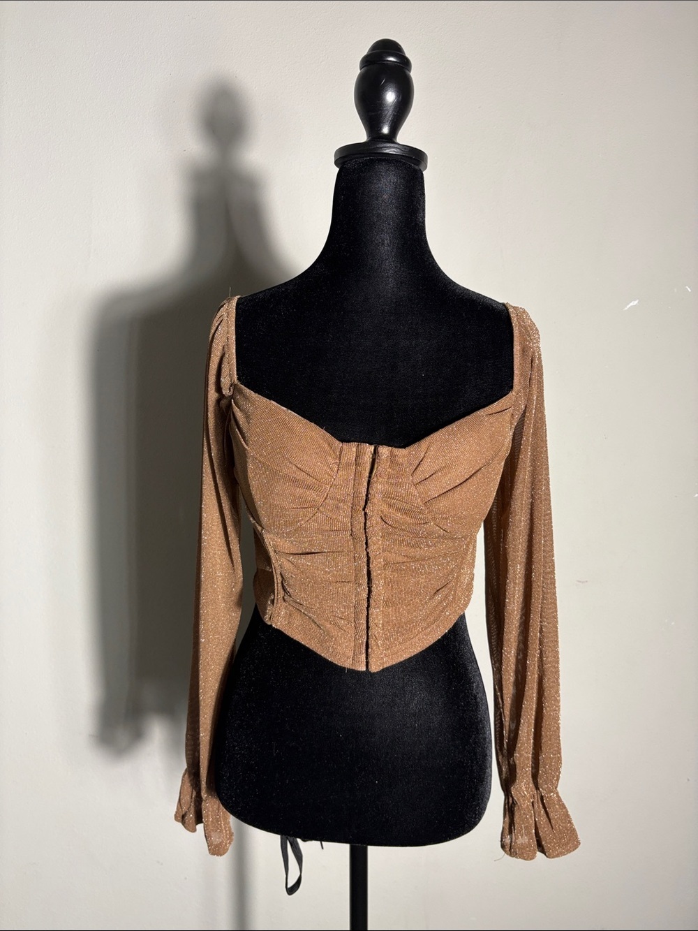 Papermoon Shimmery Brown Long Sleeve Corset Top